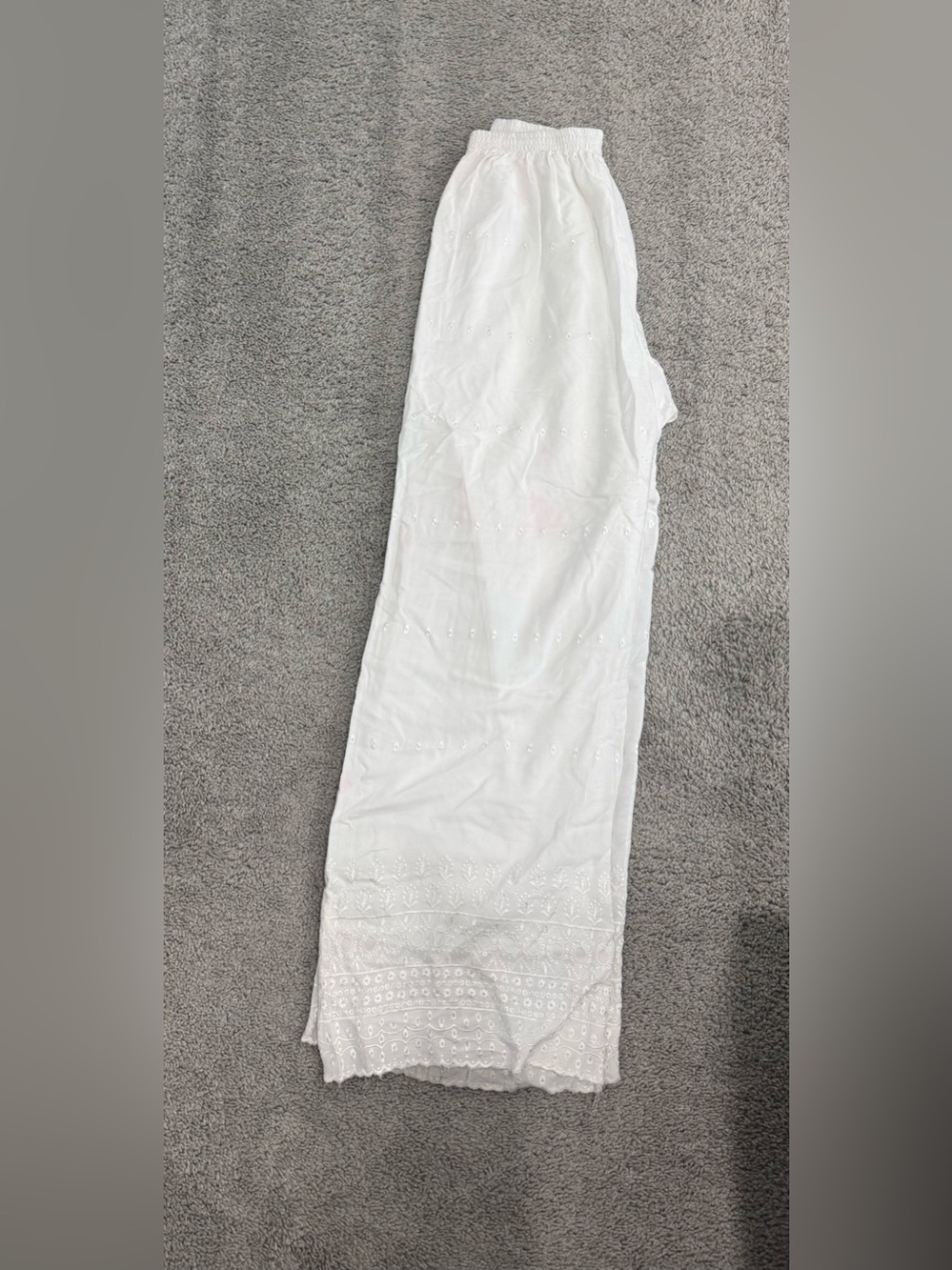 White Eyelet Cotton plazo